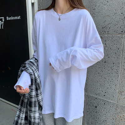 Βαμβακερή μπλούζα με μακριά μανίκια