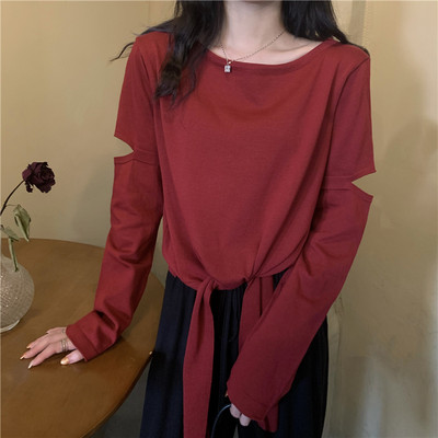 Proljetno-jesenska bluza s izrezanim motivima