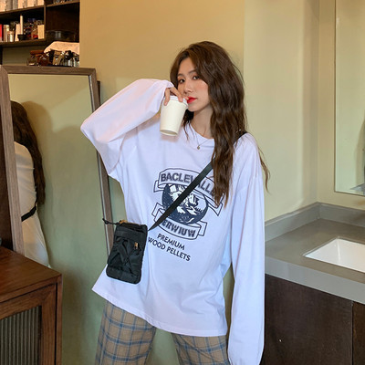 Βαμβακερή μπλούζα με μακριά μανίκια