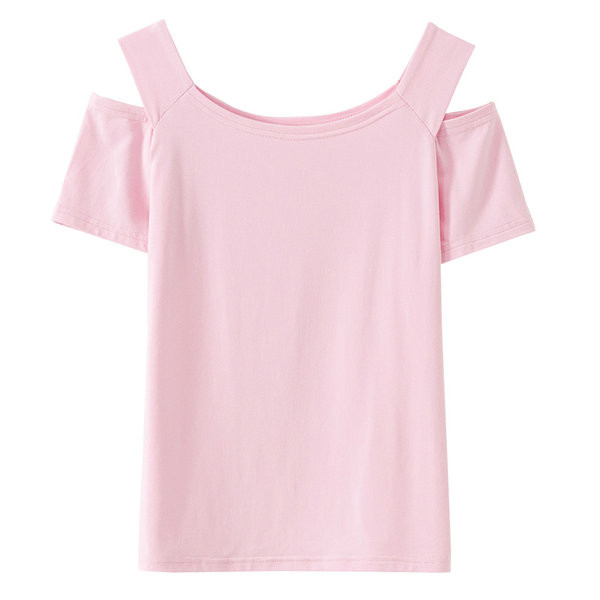 Moderna ženska bluza s okruglim izrezom i golim ramenima