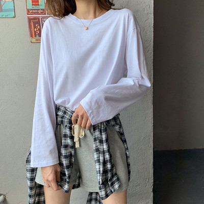 Široka pamučna bluza s dugim rukavima