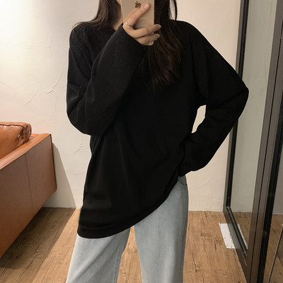 Široka pamučna bluza s dugim rukavima