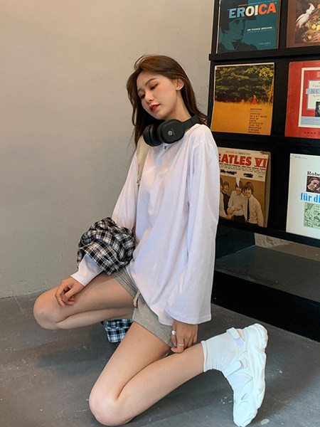 Široka pamučna bluza s dugim rukavima