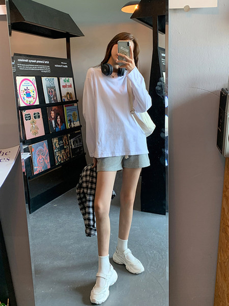 Široka pamučna bluza s dugim rukavima