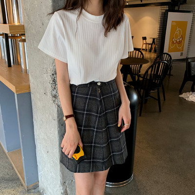 Γυναικείο casual μπλουζάκι με 3/4 μανίκια και κολάρο σε σχήμα Ο