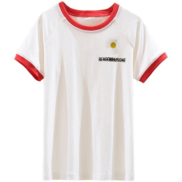 Ženska casual majica s vezom i kratkim rukavima - tri boje