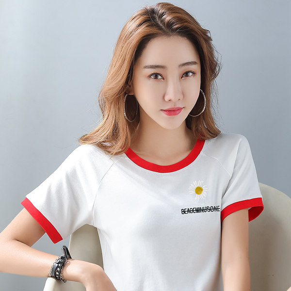 Ženska casual majica s vezom i kratkim rukavima - tri boje