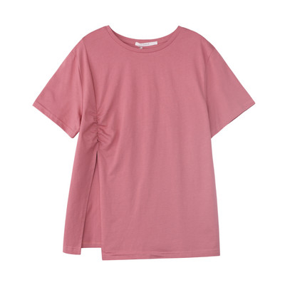 Ležerna ženska majica s 3/4 rukavima i ovalnim izrezom - slobodan model