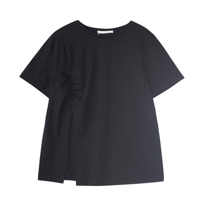 Ležerna ženska majica s 3/4 rukavima i ovalnim izrezom - slobodan model