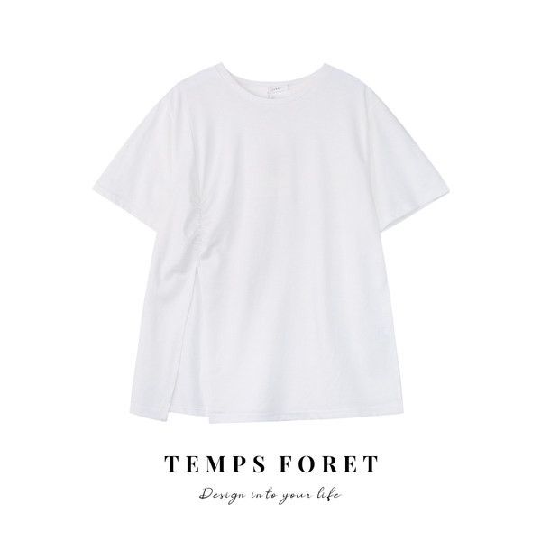 Ležerna ženska majica s 3/4 rukavima i ovalnim izrezom - slobodan model