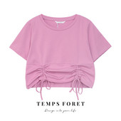 Νέο μοντέλο, κοντή γυναικεία μπλούζα με κορδόνια στο μπροστινό μέρος