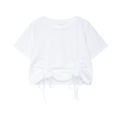 Νέο μοντέλο, κοντή γυναικεία μπλούζα με κορδόνια στο μπροστινό μέρος