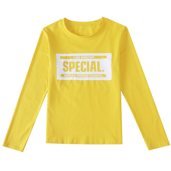 Sieviešu moderna blūze ar uzrakstu un garām piedurknēm