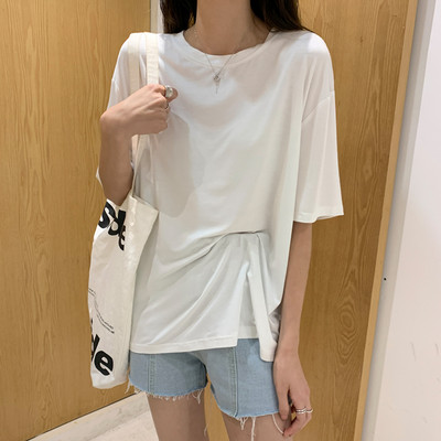 Βαμβακερό μπλουζάκι με 3/4 μανίκια για γυναίκες δύο μοντέλα