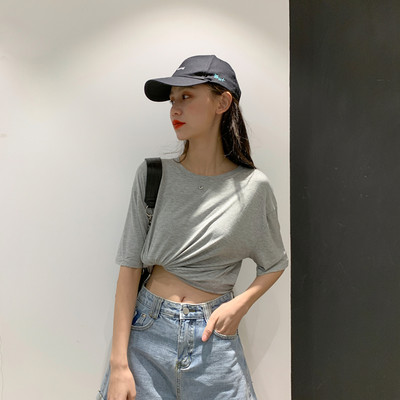 Βαμβακερό μπλουζάκι με 3/4 μανίκια για γυναίκες δύο μοντέλα