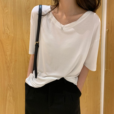 Βαμβακερό μπλουζάκι με 3/4 μανίκια για γυναίκες δύο μοντέλα