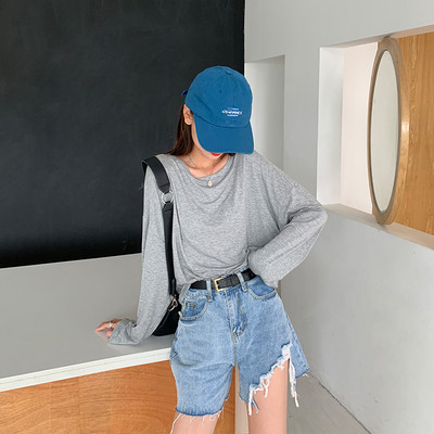 Βαμβακερό μπλουζάκι με 3/4 μανίκια για γυναίκες δύο μοντέλα