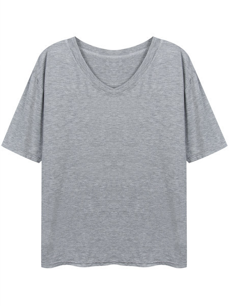 Καλοκαιρινό  T-shirt δύο μοντέλα με σχήμα V και οβάλ λαιμόκοψη