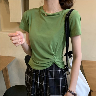 Ženska kratka majica s 3/4 rukavima skupljenim sa strane