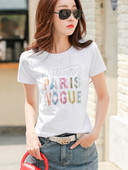 Ležerna ženska majica sa natpisima i kratkim rukavima u više boja