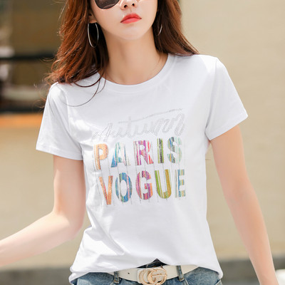 Ležerna ženska majica sa natpisima i kratkim rukavima u više boja