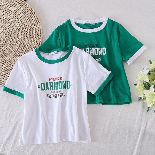 Ženska casual majica s natpisom i okruglim izrezom - dvije boje