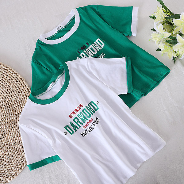 Ženska casual majica s natpisom i okruglim izrezom - dvije boje