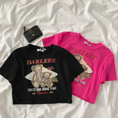 Γυναικείο μπλουζάκι με απλικέ και κοντό μανίκι - τρία χρώματα