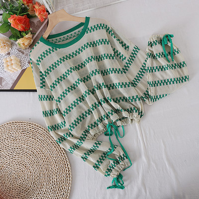 Γυναικεία μπλούζα με μακριά μανίκια και κορδόνια