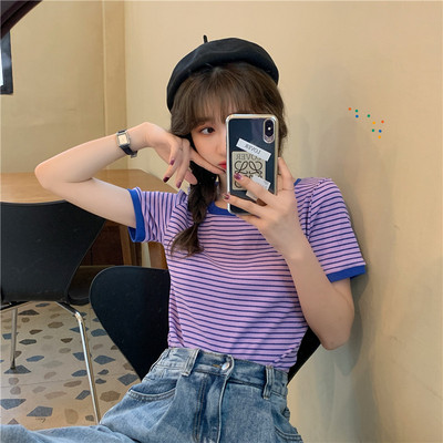 Γυναικείο μπλουζάκι με τετράγωνο ντεκολτέ - κοντά μανίκια