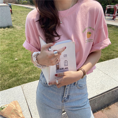 Široka majica s printom u boji na leđima