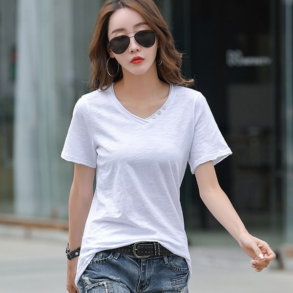 Novi model ženske majice s dugmadima i špic izrezom