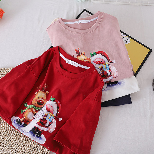 Νέο μοντέλο γυναικείο μπλουζάκι με απλικέ σε τέσσερα χρώματα