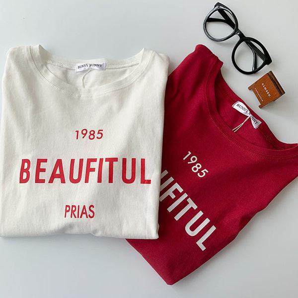 Γυναικείο καλοκαιρινό μπλουζάκι με επιγραφή και κοντά μανίκια