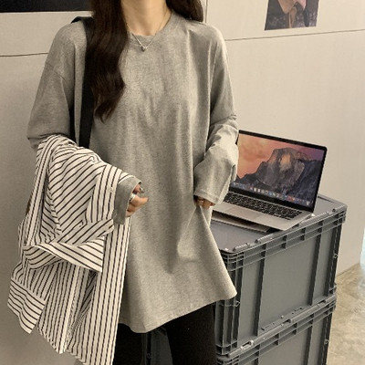 Γυναικεία μπλούζα με μακριά μανίκια και σχισμή στο πλάι