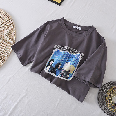 Ležerna ženska majica s aplikacijom u dvije boje