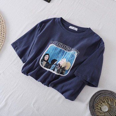 Ležerna ženska majica s aplikacijom u dvije boje