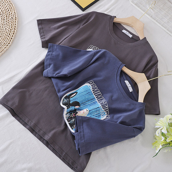 Ležerna ženska majica s aplikacijom u dvije boje