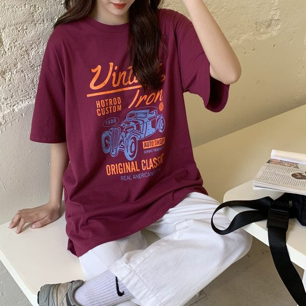 Casual γυναικείο μπλουζάκι με έγχρωμη εκτύπωση