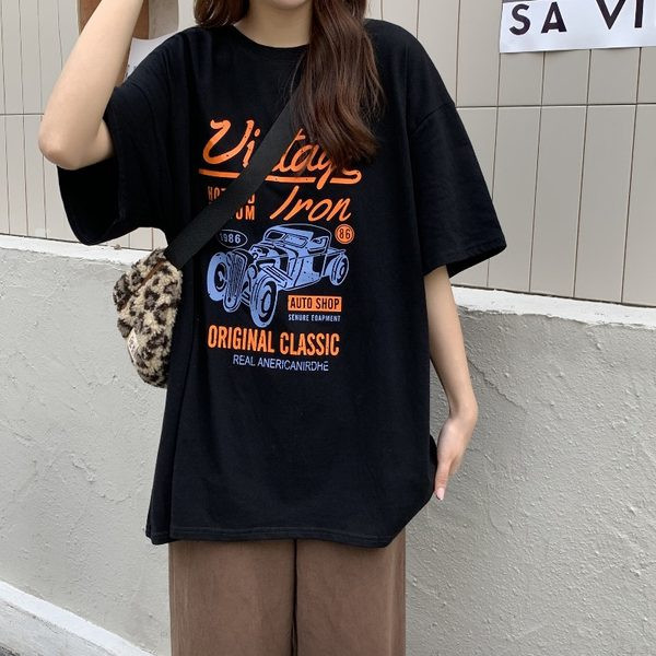 Casual γυναικείο μπλουζάκι με έγχρωμη εκτύπωση