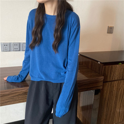 Φαρδύ μοντέλο μπλούζα άνοιξη-φθινόπωρο με μακριά μανίκια