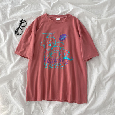 Γυναικείο μπλουζάκι με πολύχρωμο απλικέ αρκουδάκι