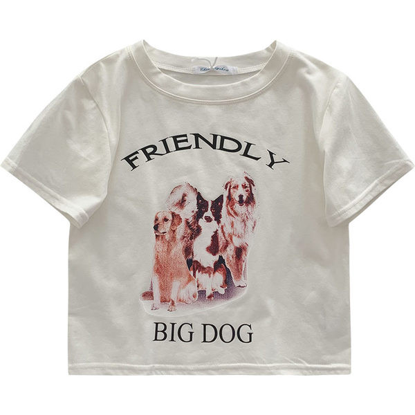 Ženska kratka majica s aplikacijom i ovalnim izrezom