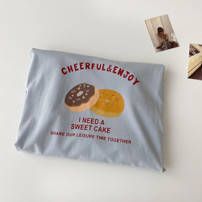 Γυναικείο casual μπλουζάκι με απλικέ και κοντά μανίκια