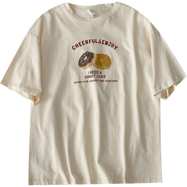 Γυναικείο casual μπλουζάκι με απλικέ και κοντά μανίκια