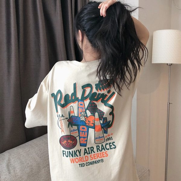 Ženska majica s 3/4 rukavima i printom u boji na leđima