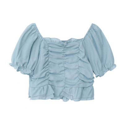 Κομψή γυναικεία μπλούζα με σετ και μανίκια