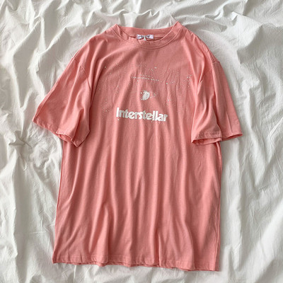 Casual γυναικείο μπλουζάκι με επιγραφή απλικέ