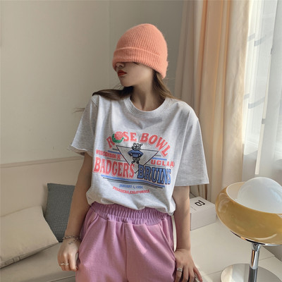 Καλοκαιρινό μπλουζάκι με 3/4 μανίκια και απλικέ για γυναίκες