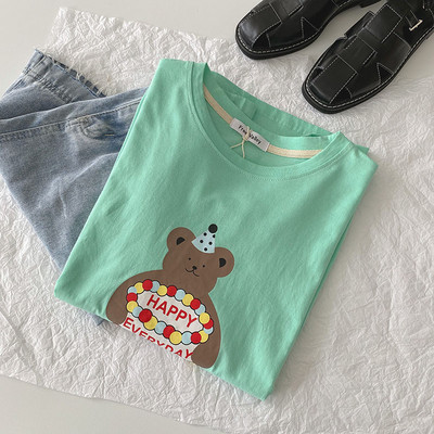 Γυναικείο μπλουζάκι με απλικέ χρώμα - σε διάφορα χρώματα